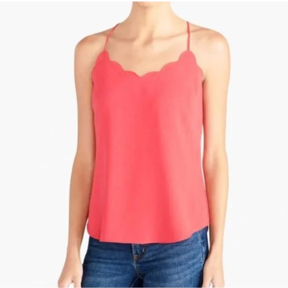 J. Crew Factory Coral Scalloped Cami
